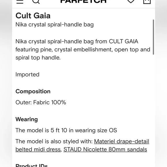 NWOTF Cult Gaia PINK NIKA CRYSTAL SPIRAL HANDBAG - Picture 14 of 15